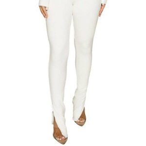 naked wardrobe white ribbed up pants